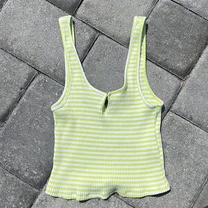 Cute lime green and white striped tank